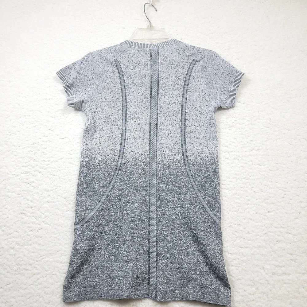 Lululemon Swiftly Tech Short Sleeve Womens 6 Gray Ombre Seamless Running Shirt - Picture 2 of 6